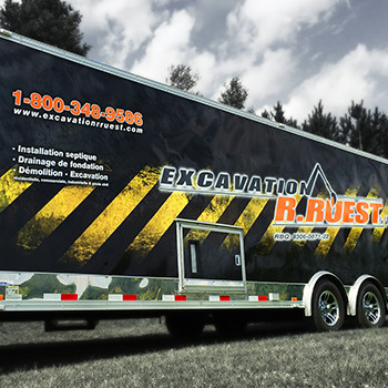 Wrap sur la remorque de Excavation R. Ruest