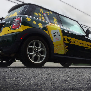 Wrap partiel d’une voiture Mini-Cooper de Ungava Premium Dry Gin