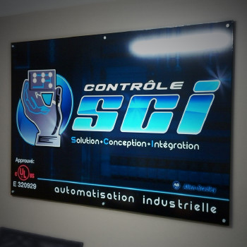 Enseigne sur panneau Alucobest pour la salle de conférence de Contrôle SCI